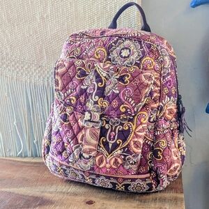 Vera Bradley Purple and Yellow Patterned Backpack